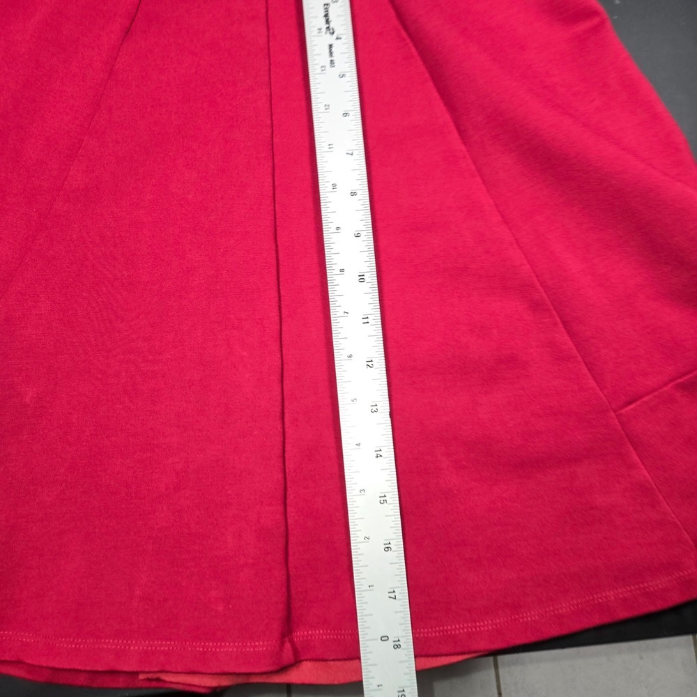 Halston Heritage Red V-Neck Fit and Flare Mini Dress Size 6 Sleeveless Cocktail - Picture 3 of 6